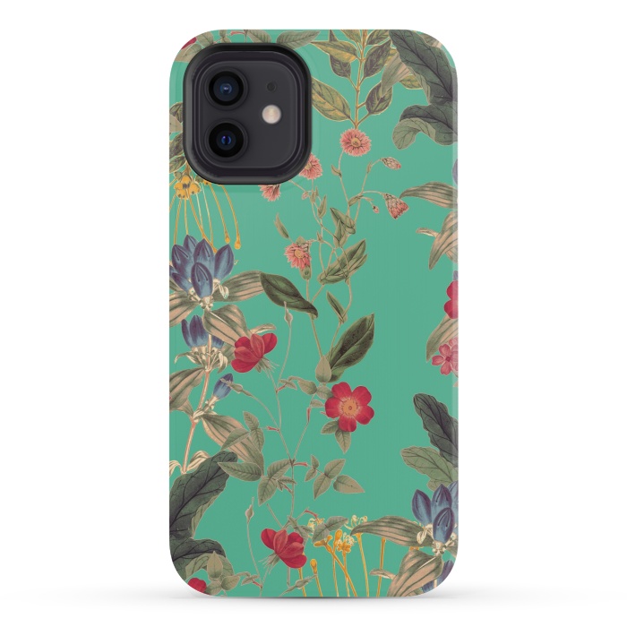 iPhone 12 mini StrongFit Aqua Blooms by Zala Farah