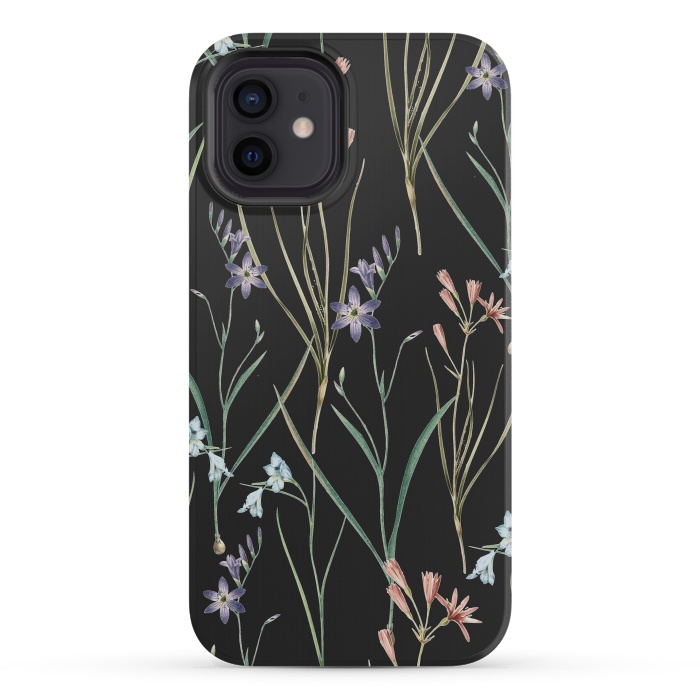 iPhone 12 mini StrongFit Dainty Floral Darkness by Zala Farah