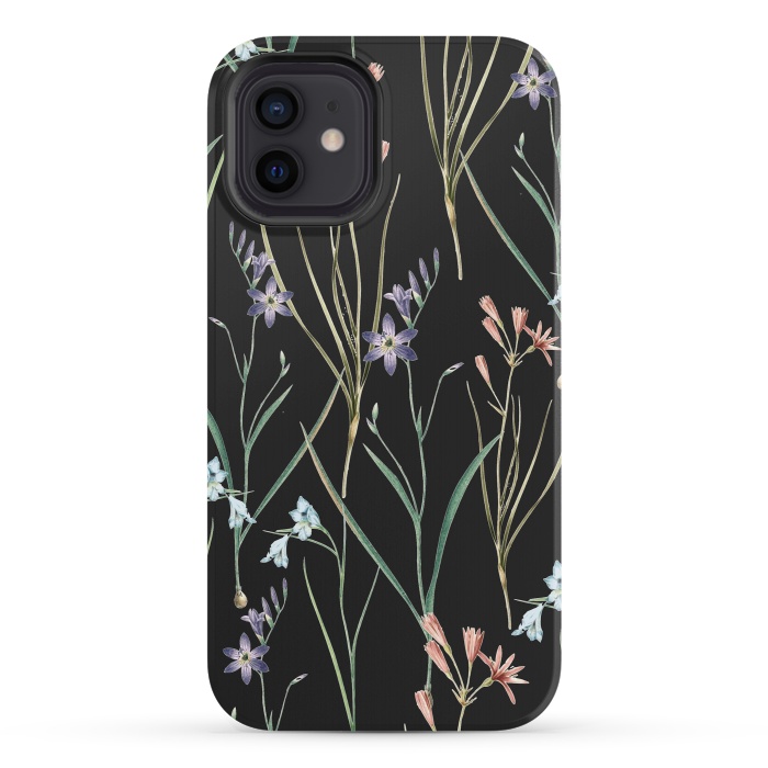 iPhone 12 StrongFit Dainty Floral Darkness by Zala Farah