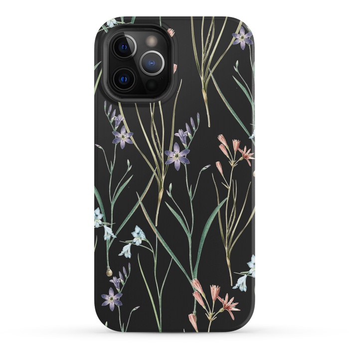 iPhone 12 Pro StrongFit Dainty Floral Darkness by Zala Farah