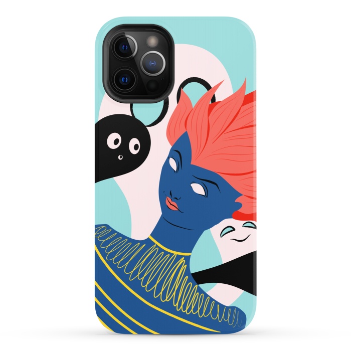 iPhone 12 Pro StrongFit Alien Girl With Ghost Imaginary Friends by Boriana Giormova
