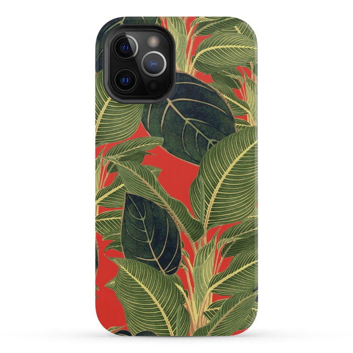 iPhone 12 Pro StrongFit Red Tropic Bloom by Zala Farah