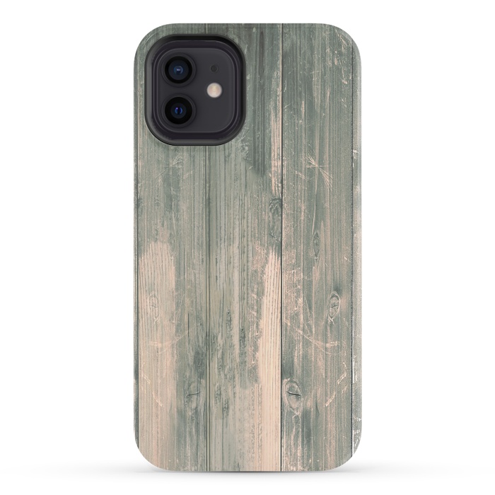 iPhone 12 StrongFit grey wood by haroulita