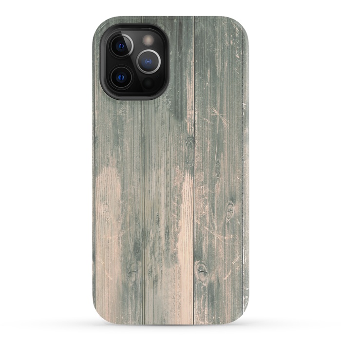 iPhone 12 Pro StrongFit grey wood by haroulita