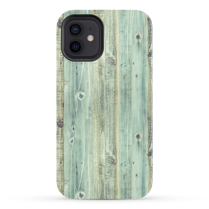 iPhone 12 StrongFit blue wood by haroulita