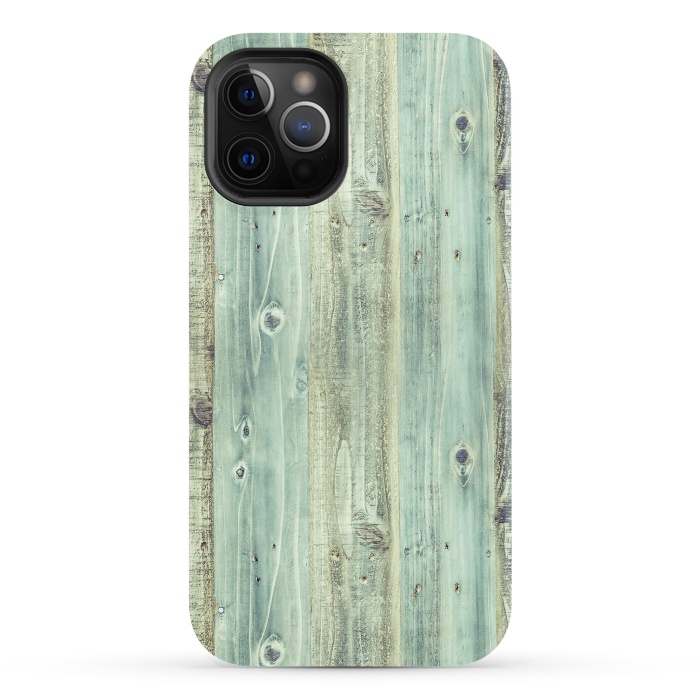iPhone 12 Pro StrongFit blue wood by haroulita