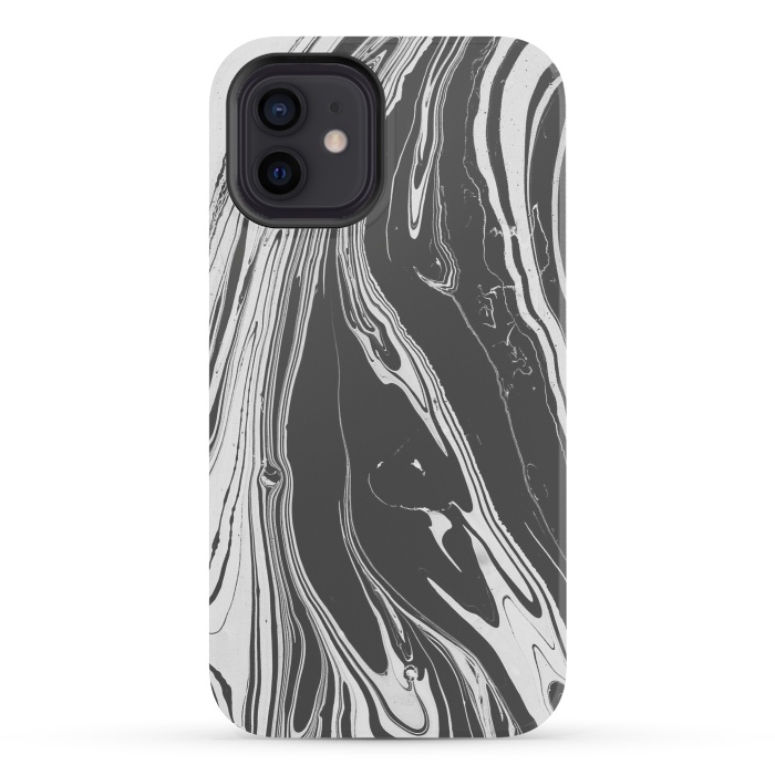 iPhone 12 mini StrongFit bw marble x by haroulita