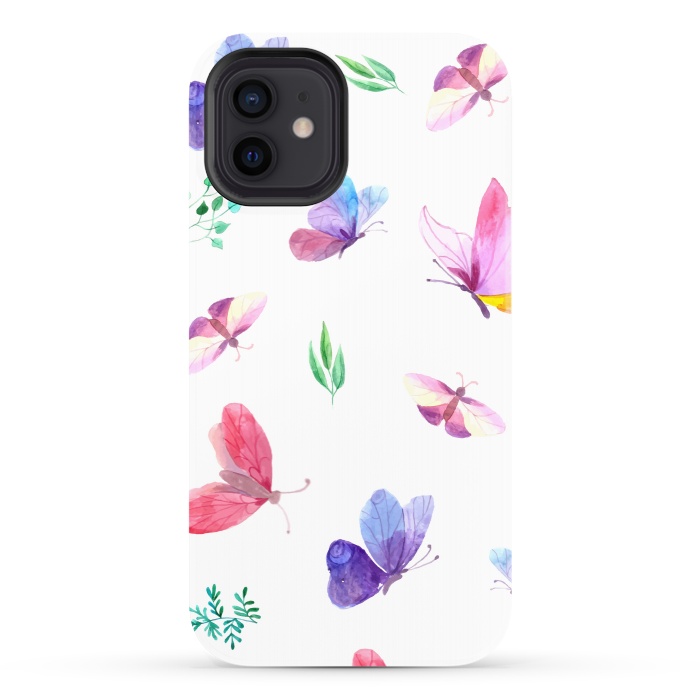 iPhone 12 StrongFit watercolor butterflies c by haroulita