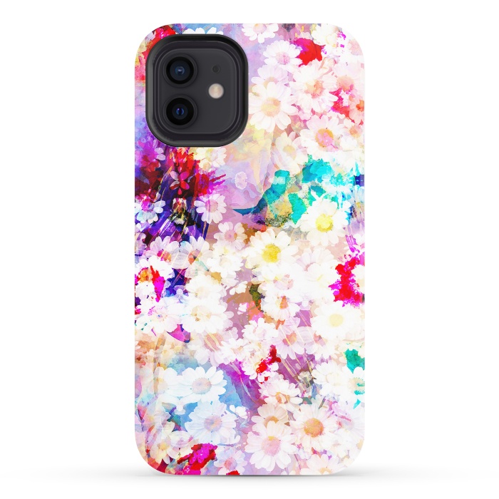 iPhone 12 StrongFit Colorful watercolor daisy petals by Oana 