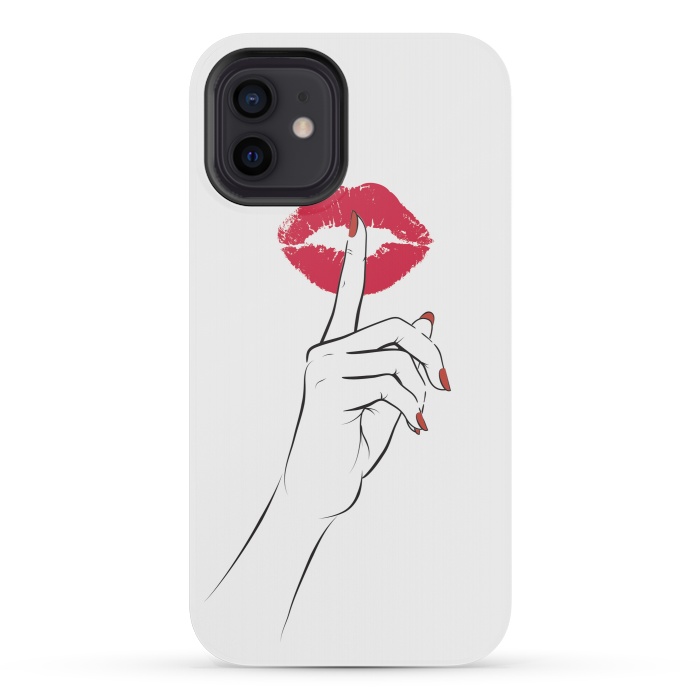 iPhone 12 mini StrongFit Red Lips Secret by Martina