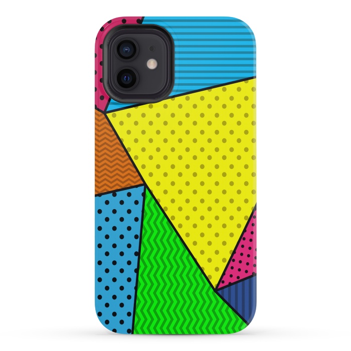 iPhone 12 mini StrongFit colourful abstract dotted pattern by MALLIKA