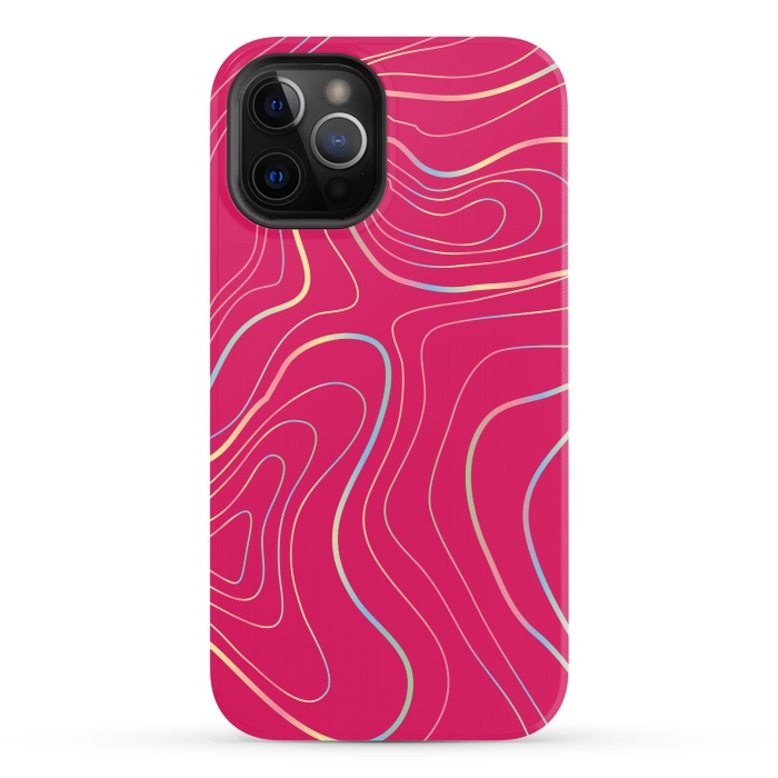 iPhone 12 Pro StrongFit pink golden lines by MALLIKA