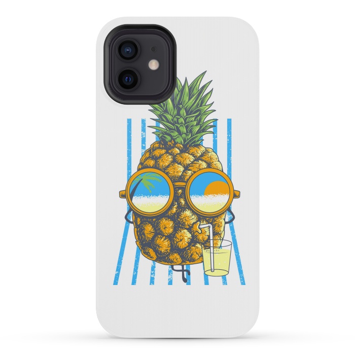 iPhone 12 mini StrongFit Pineapple Sunbathe by Afif Quilimo