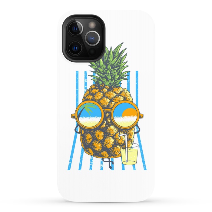 iPhone 12 Pro StrongFit Pineapple Sunbathe by Afif Quilimo