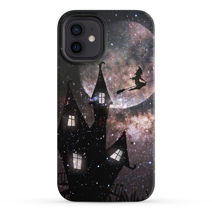 iPhone 12 StrongFit Flying witch and dark house at night by Oana 