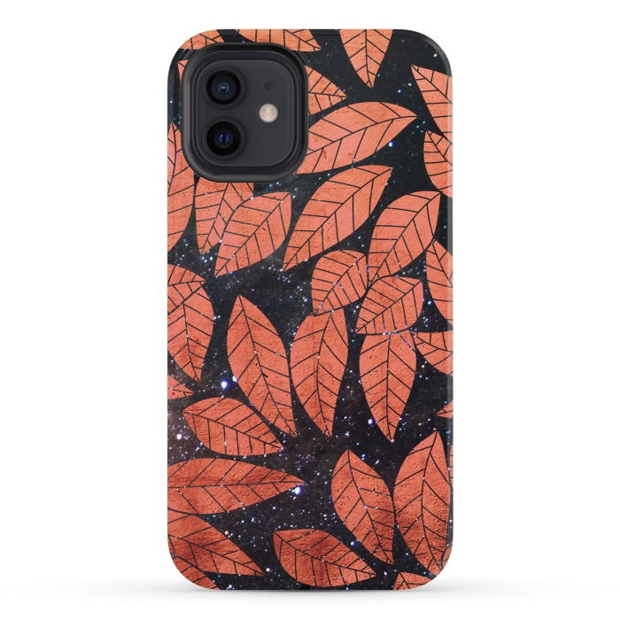 iPhone 12 StrongFit Rust autumn leaves pattern by Oana 