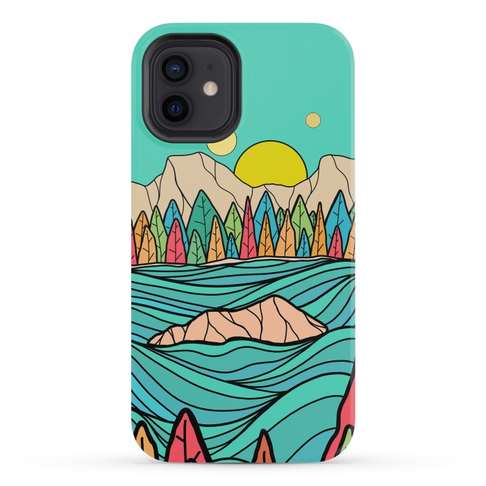 iPhone 12 mini StrongFit The autumn lake by Steve Wade (Swade)