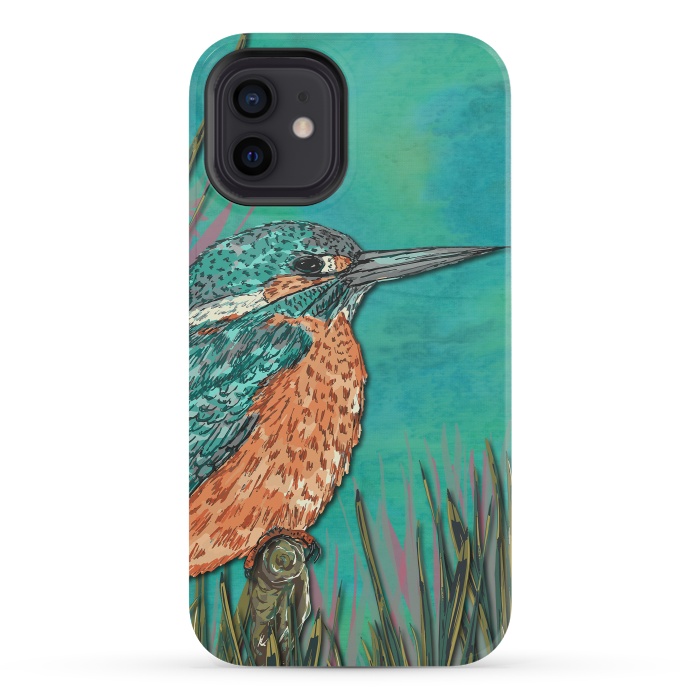iPhone 12 mini StrongFit Kingfisher by Lotti Brown