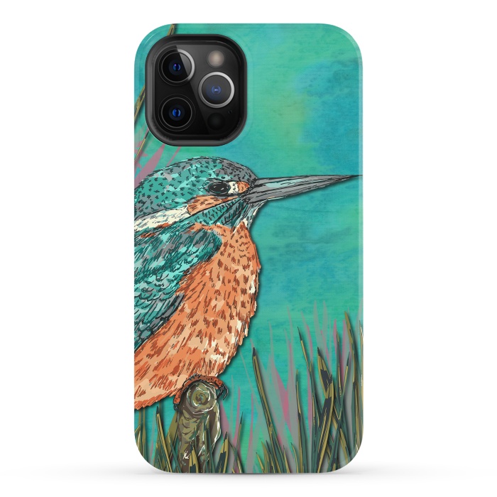 iPhone 12 Pro StrongFit Kingfisher by Lotti Brown