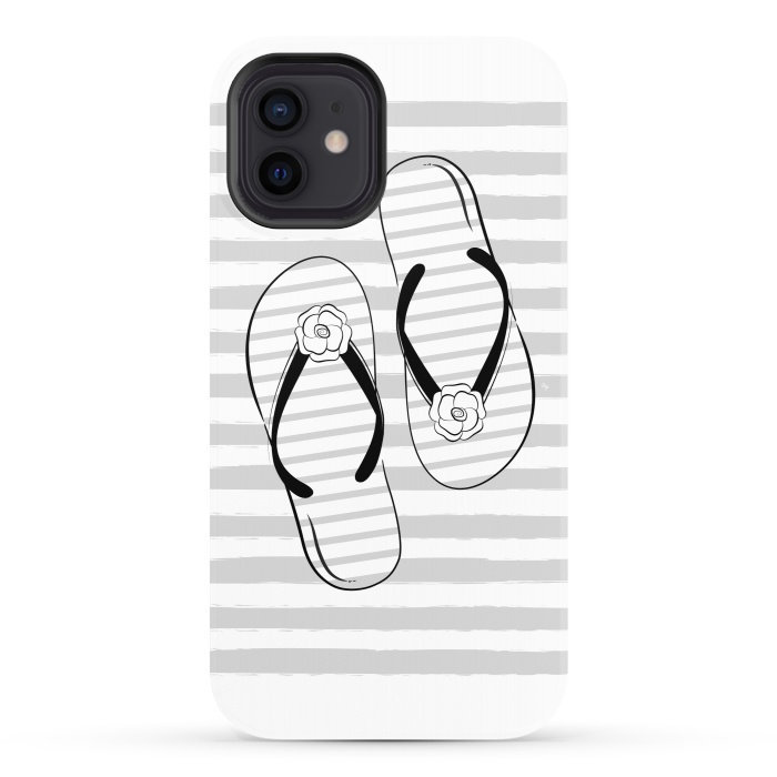 iPhone 12 StrongFit Stylish striped flip flops by Martina
