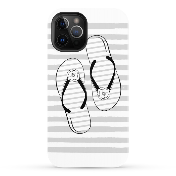 iPhone 12 Pro StrongFit Stylish striped flip flops by Martina