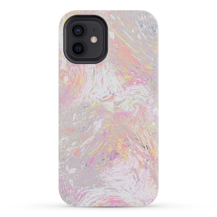 iPhone 12 mini StrongFit Dripping Splatter Orange by Ninola Design