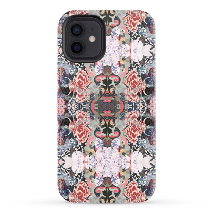 iPhone 12 StrongFit Japanese inspired floral mandala pattern by Oana 