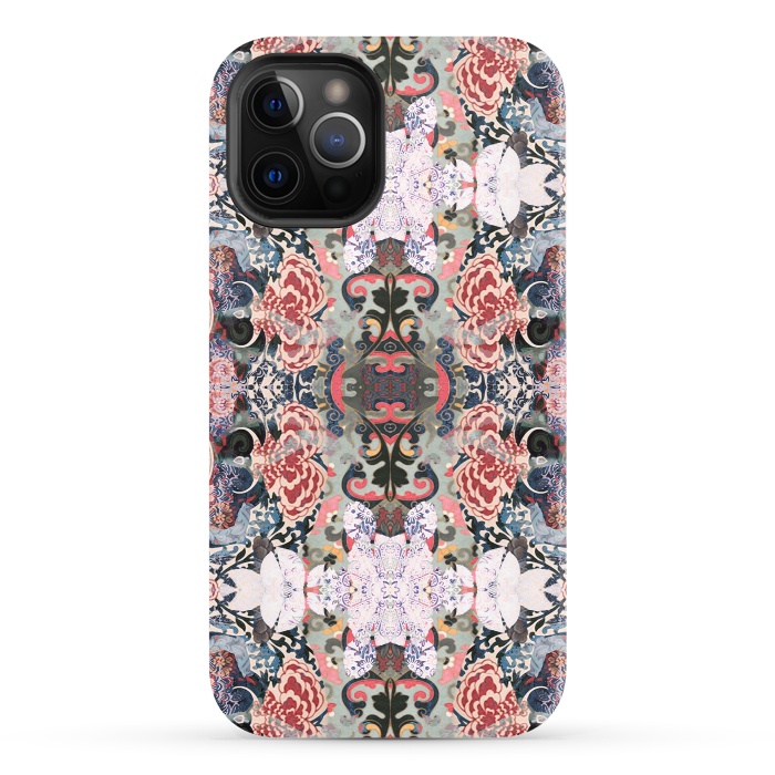 iPhone 12 Pro StrongFit Japanese inspired floral mandala pattern by Oana 