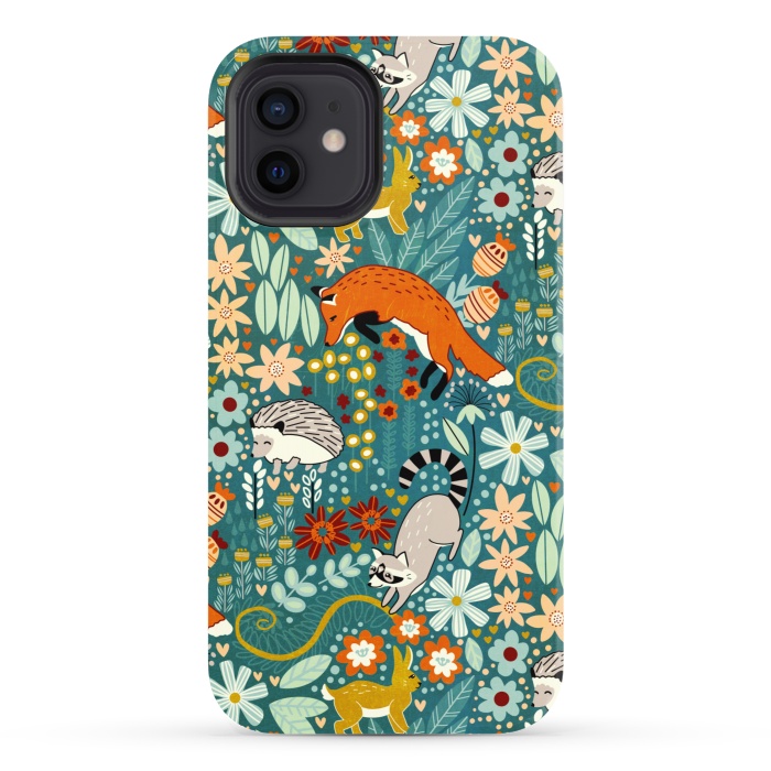 iPhone 12 StrongFit Textured Woodland Pattern  by Tigatiga