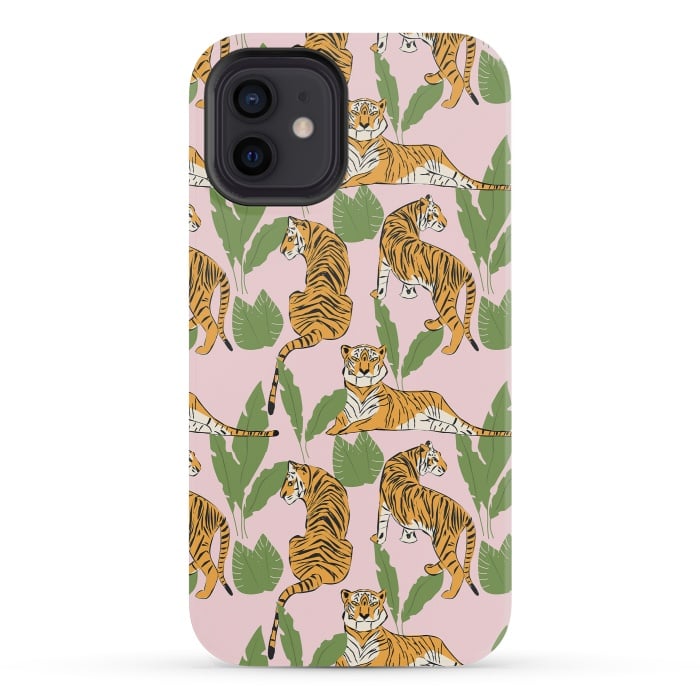 iPhone 12 mini StrongFit Tiger Pattern, 008 by Jelena Obradovic