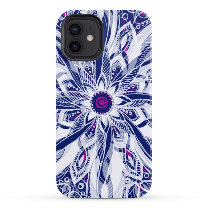 iPhone 12 StrongFit Purple Dreams Mandala by Rose Halsey