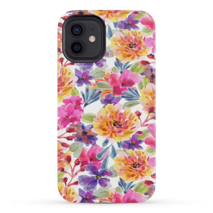 iPhone 12 mini StrongFit MULTI COLOUR FLORAL PATTERN by MALLIKA