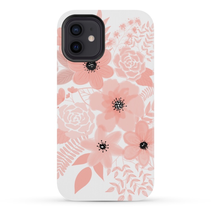 iPhone 12 mini StrongFit Peach flowers by Jms