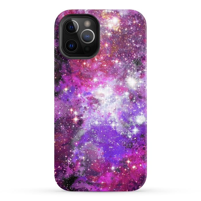iPhone 12 Pro StrongFit Purple violet starry galaxy by Oana 