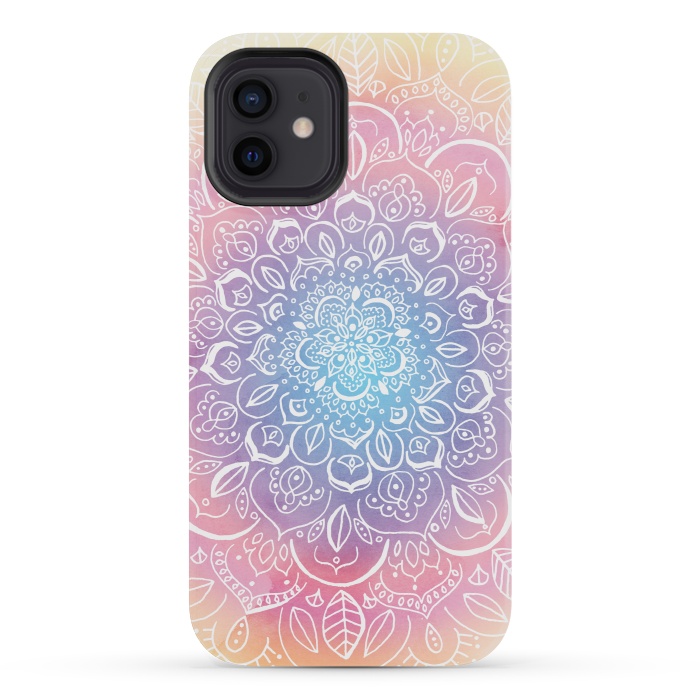 iPhone 12 mini StrongFit Rainbow Dust Mandala by Tangerine-Tane