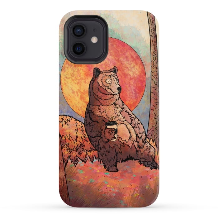 iPhone 12 StrongFit The relaxing bear by Steve Wade (Swade)