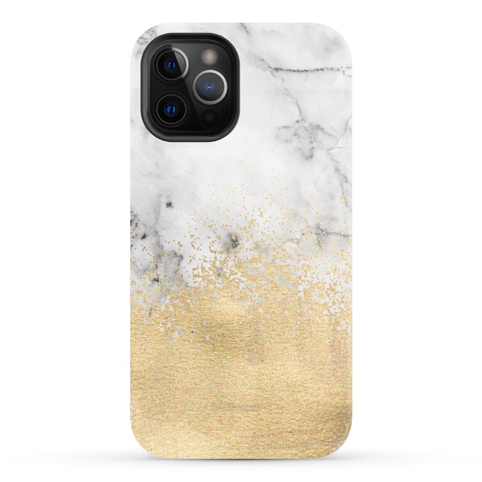iPhone 12 Pro StrongFit Gold Dust on Marble by Tangerine-Tane
