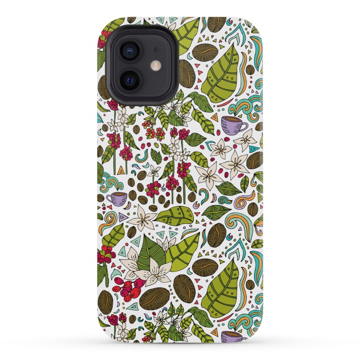 iPhone 12 mini StrongFit Coffee Paradise by Pom Graphic Design