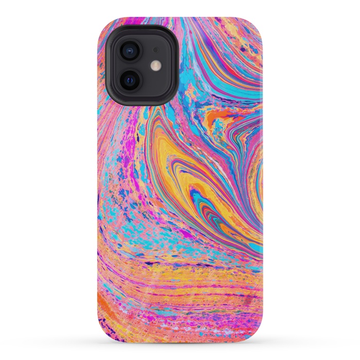 iPhone 12 mini StrongFit Colorful Marbling Artwork by ArtsCase