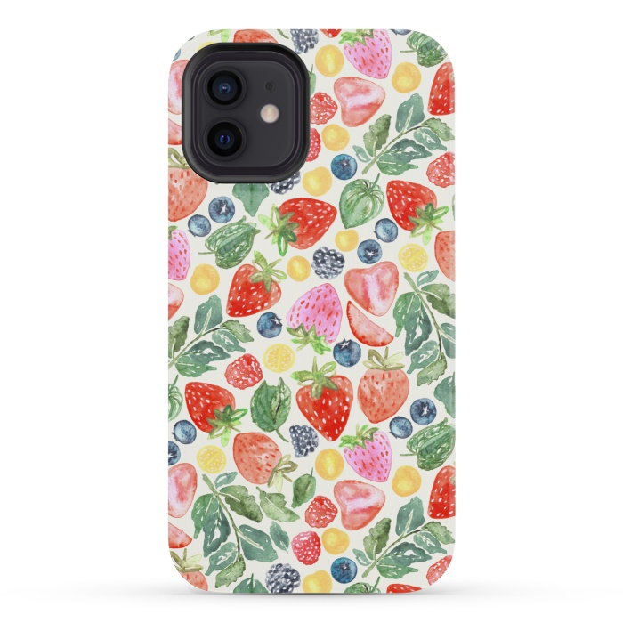 iPhone 12 mini StrongFit Summer Berries by Tigatiga