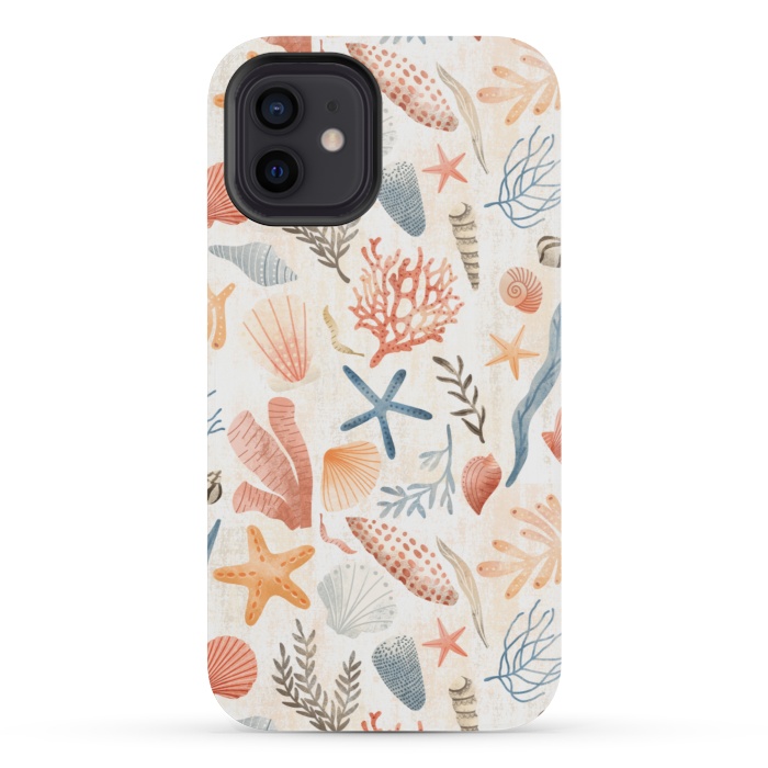 iPhone 12 mini StrongFit Vintage Seashells by Noonday Design