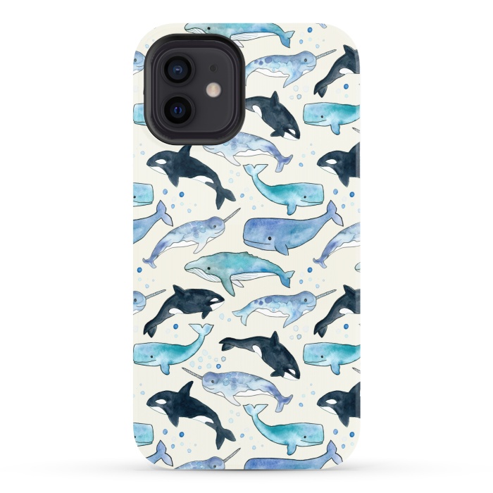 iPhone 12 StrongFit Whales, Orcas & Narwhals by Tangerine-Tane