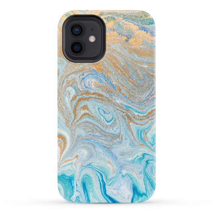 iPhone 12 StrongFit Blue Marbling Artwork by ArtsCase
