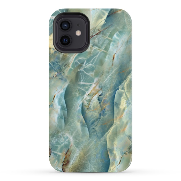 iPhone 12 mini StrongFit Green Marble Design by ArtsCase