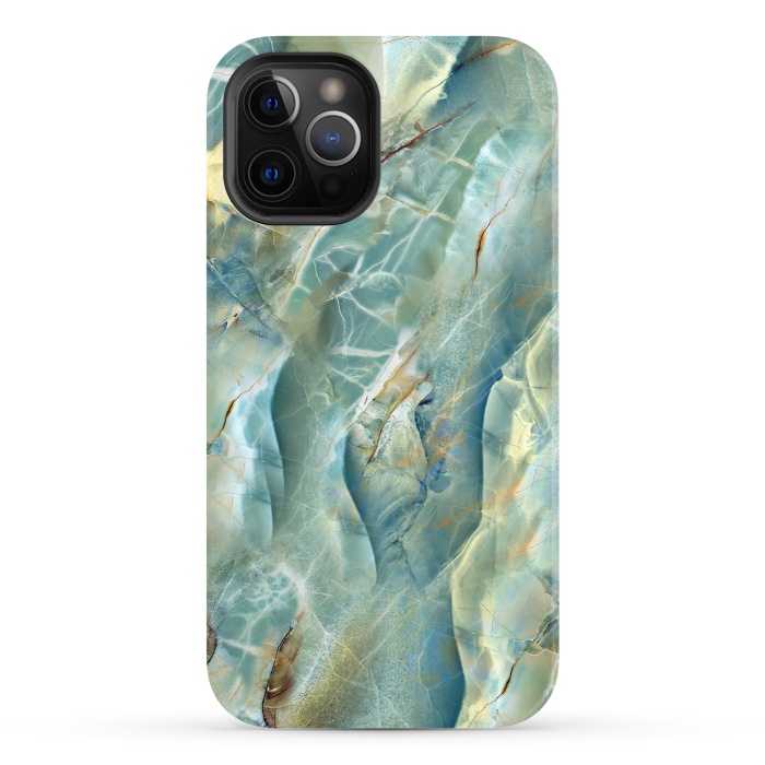 iPhone 12 Pro StrongFit Green Marble Design by ArtsCase