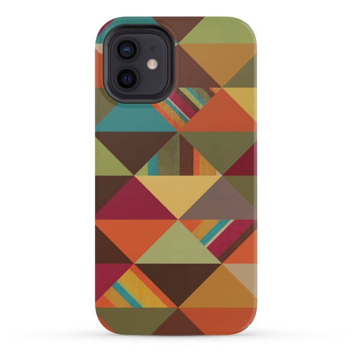 iPhone 12 mini StrongFit Autumn Triangles by Noonday Design