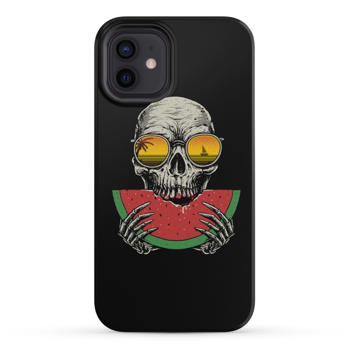 iPhone 12 mini StrongFit Watermelon Skull by Afif Quilimo