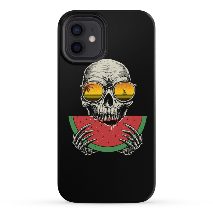 iPhone 12 StrongFit Watermelon Skull by Afif Quilimo