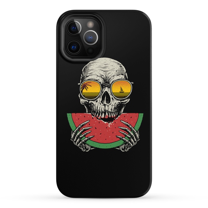iPhone 12 Pro StrongFit Watermelon Skull by Afif Quilimo