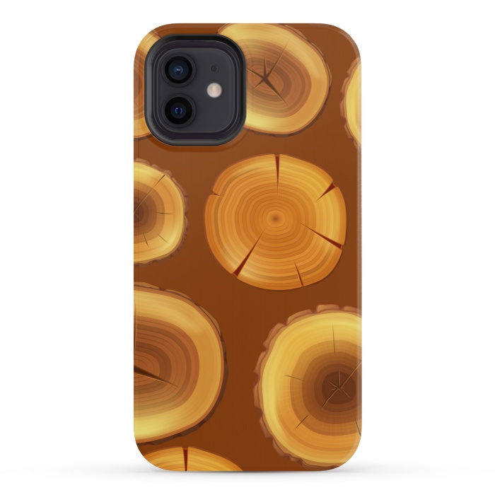 iPhone 12 mini StrongFit wooden trunk pattern by MALLIKA